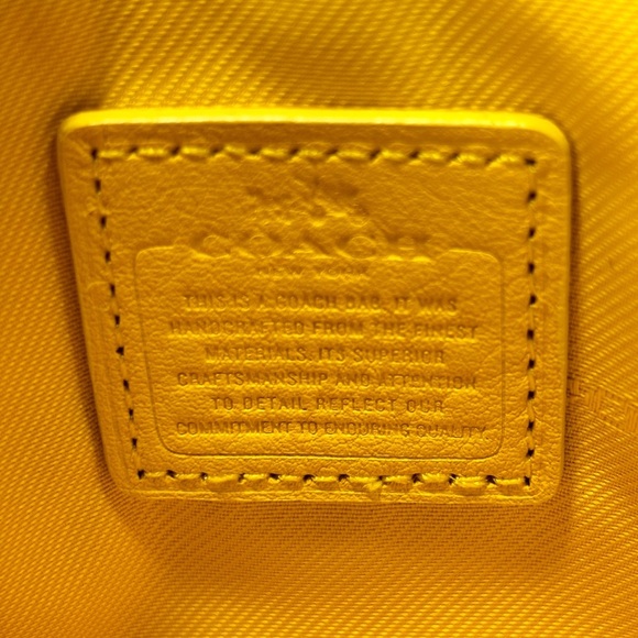 Coach Bright Yellow Pebble Leather Wristlet - Picture 13 of 15